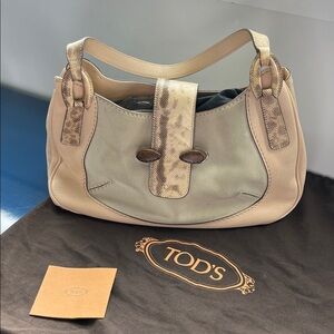 Tod's Suede and Snakeskin Handbag